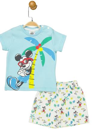 Костюм (футболка, шорты) «Mickey Mouse 86 см (1 год), бело-син...