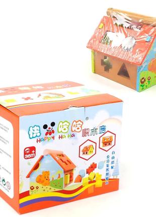 Детская игрушка «Деревянный домик-сортер, разноцветный». Произ...