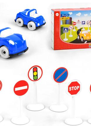 Детская игрушка «Машинка с дорожными знаками, разноцветный». П...