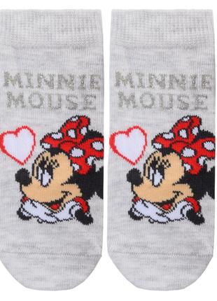 Носки «Minnie Mouse, 0-6 мес, 6-8 см, серо-красный». Производи...