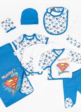 Набор одежды «Superman 56-62 см (0-3 мес), бело-синий». Произв...