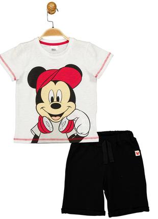 Костюм (футболка, шорты) «Mickey Mouse 98 см (3 года), бело-че...
