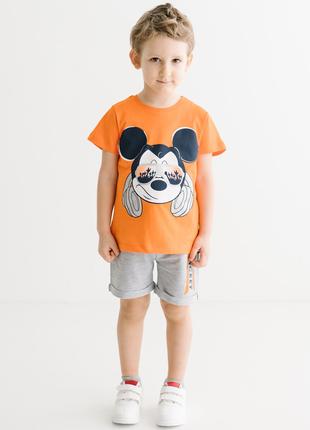 Костюм (футболка, шорты) «Mickey Mouse 98 см (3 года), серо-ор...