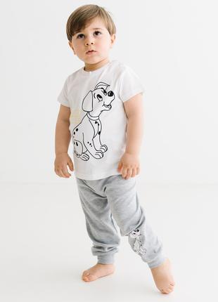 Костюм (футболка, шорты) «101 Dalmatians 86 см (1 год), бело-с...