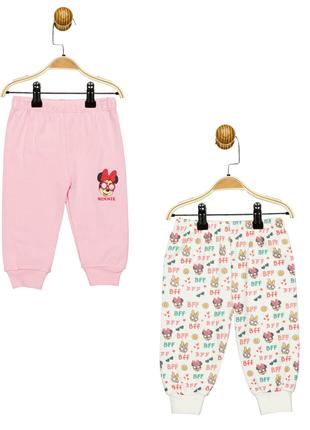 Штаны 2 шт «Minnie Mouse, Daisy Duck 62-68 см (3-6 мес), бело-...