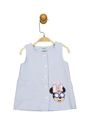 Платье «Minnie Mouse, 62-68 см (3-6 мес), бело-синий». Произво...