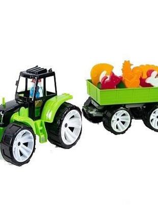 Дитяча іграшка «Трактор з конструктором з різнокольоровими акс...