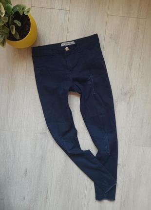 Скинные брюки стрейчевые синие denim co