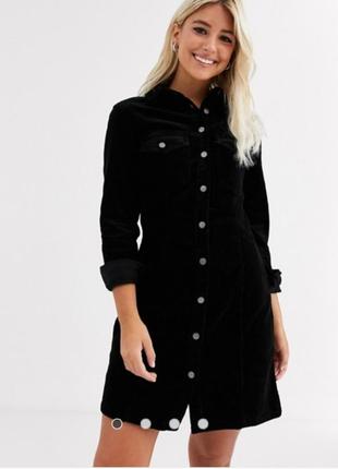 Платье-рубашка o.ha 100% коттон на кнопках халат черное джинсовое