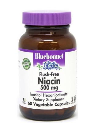 Ниацин (Витамин Б3) Bluebonnet Nutrition Niacin 500 mg Flush-F...