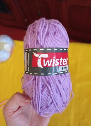 Пряжа ручного для вязание нитка лиловий