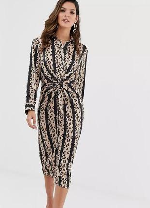 Платье-рубашка asos в леопардовый принт