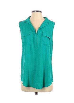Ярко-зеленая в мелкий горошек блуза-рубашка ann taylor loft. р...