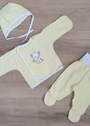 Теплый комплект для младенца в роддом костюм для новорожденного