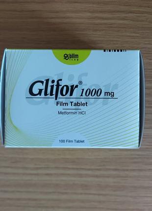 Glifor 1000 мг Гліфор Метформін Туреччина. Оригінал.
