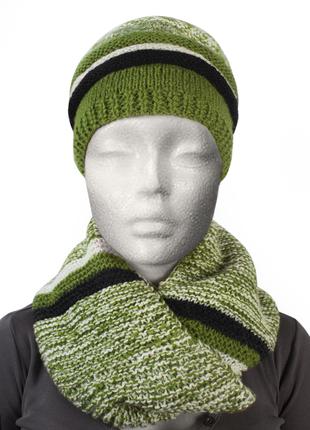 Новый эксклюзивный комплект шапка+шарф-хомут (снуд), хэнд-мейд