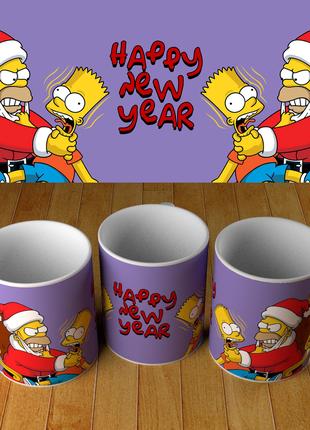 Кружка подарунок на новий рік "The Simpsons"