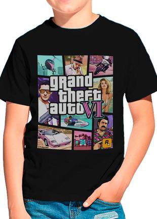 Футболка дитяча "GRAND THEFT AUTO VI", 100% бавовна, прямий друк