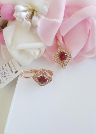 Серьги позолота