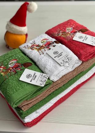 Кухонные полотенца набор новогодний в подарочной упаковке