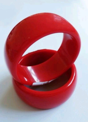 Красный браслет широкий массивный пластиковый HM червоний H&M нм