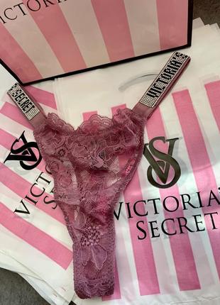 трусики Victoria’s Secret трусы стринги кружево стразы VS белье