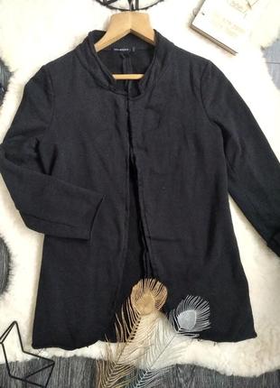 Пиджак черный теплый кардиган terranova удлиненный жакет без з...
