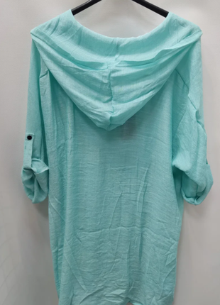 Пляжная туника, рубашка с капюшоном норма, батал, 6 цветов 1944сп