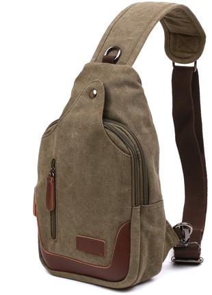 Функциональная мужская сумка через плечо Vintage 20386 Зеленый