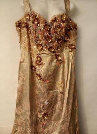 Вечернее нарядное торжественное платье из парчи р18 terani   сша