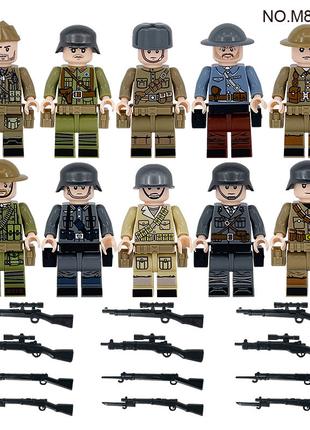 Фигурки человечки военные солдаты вторая мировая война для лего