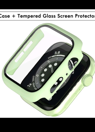 Чехол бампер защитное стекло для Apple watch 44 мм mm зеленый