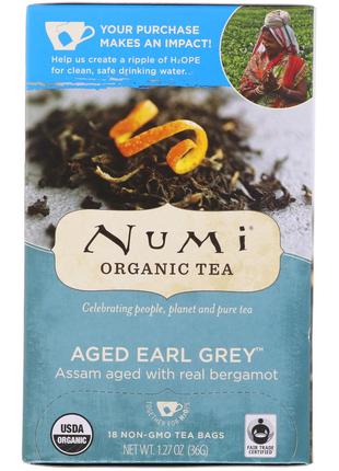Numi Tea, Organic Black Tea, Aged Earl Grey, 18 Tea Bags, 1.27...