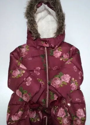 Детская зимняя куртка для девочки 9-12 месяцев