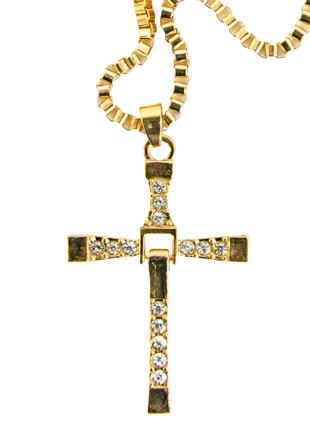 Крест Доминика Торетто с цепочкой Золотой, крестик Вин Дизеля ...