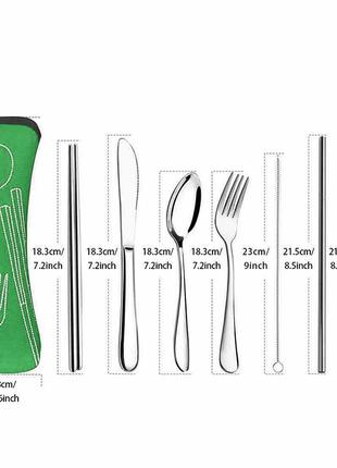 Туристический столовый прибор 7 шт Зеленый