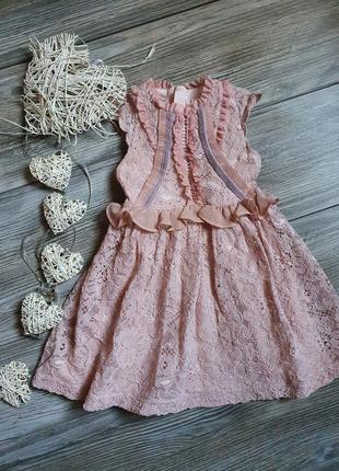 Платье нарядное кружевное пудрово розовое нежное идеал next 1,...