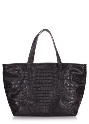 Женская сумка poolparty morocco-croco-black