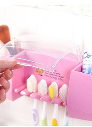 Держатель зубных щеток и пасты Morning Dew - Pink