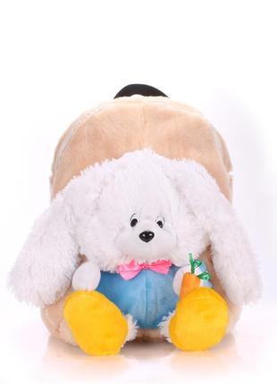 Детский рюкзак poolparty с зайцем kiddy-backpack-rabbit-white
