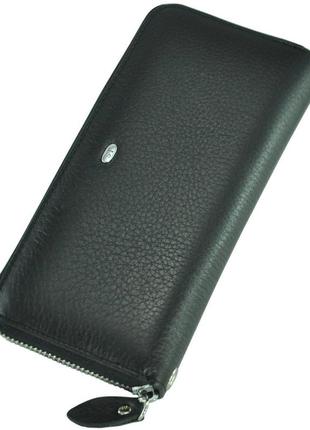Кожаный женский кошелек st38 black