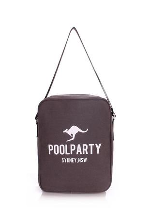 Мужская сумка poolparty с ремнем на плечо pool-18-grey