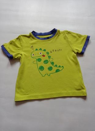 Mothercare. салатовая футболка с динозавром.  98 размер.