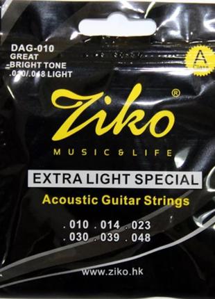 Бронзові струни для акустичної гітари Ziko