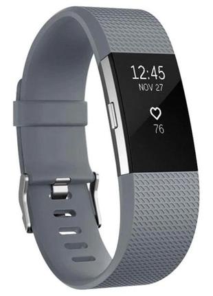 Силиконовый ремешок для фитнес браслета Fitbit Charge 2 - Grey L