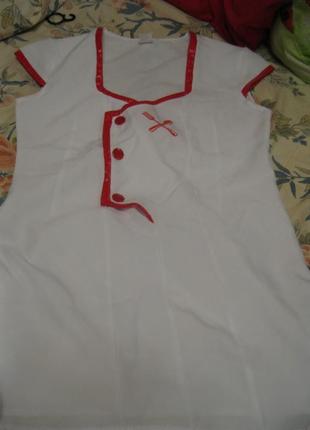ОТЛИЧНОЕ платье игровое костюм белое с красным шик