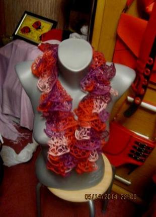 Шарф шарфик женский яркий ажурный разноцветный