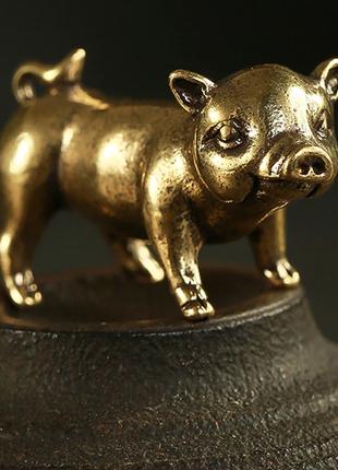 Фигурка статуэтка сувенир свинья свинка поросенок металл латун...
