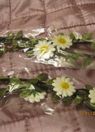 Повязка обруч резинка ромашки цветы греческая повязка