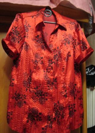 БЛУЗА блузка кофточка 16 50 L красная блуза